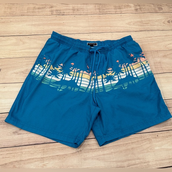 Club Room Blue and Green Swim men’s Trunks with Modern Design/size L - Picture 1 of 8